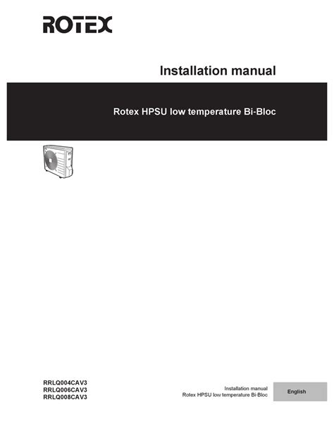 ROTEX RRLQ008CAV3 INSTALLATION MANUAL Pdf Download.